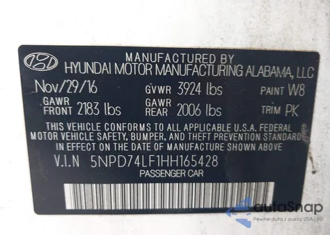 2017 Hyundai Elantra Se из США, поврежденный, VIN 5NPD74LF1HH165428